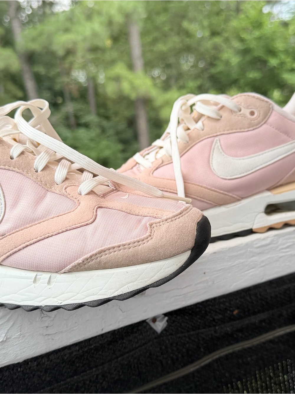 Nike Women's Pink and Cream Low-Top Sneakers